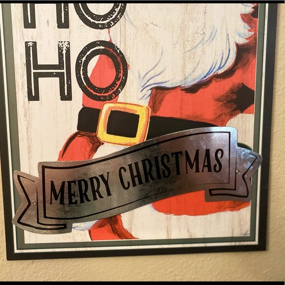 Vintage ThrowBack Retro Rustic Christmas Santa Claus “Ho Ho Ho" Wall Decor Sign - Picture 10 of 11